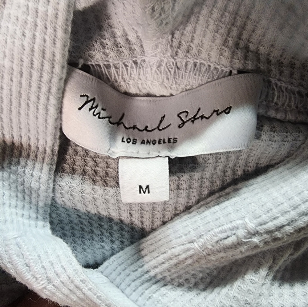 Michael Stars thermal hoodie. Sz med. Light blue/gray. New. - Picture 2 of 3